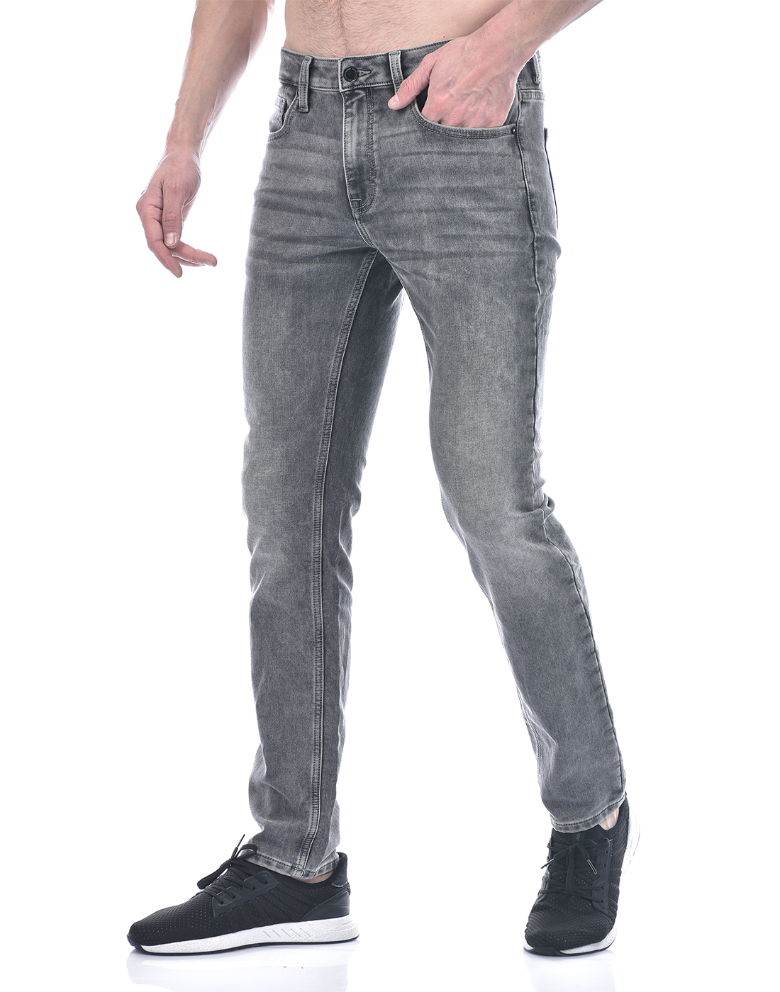 Jack & Jones Men Solid Grey Jeans