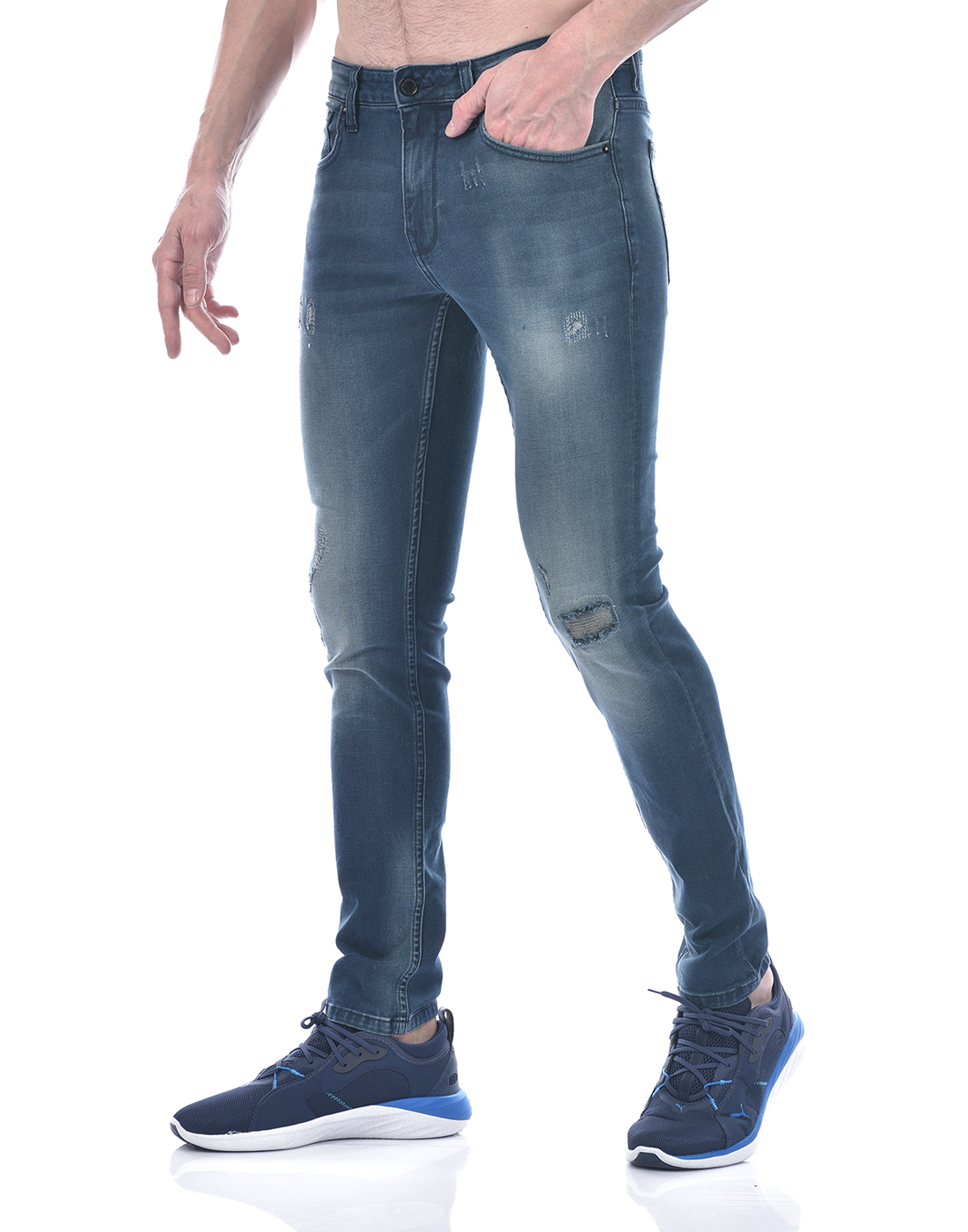 Jack & Jones Men Solid Blue Jeans