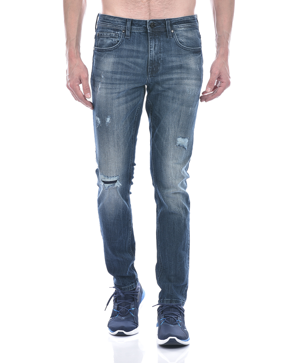 Jack & Jones Men Solid Blue Jeans