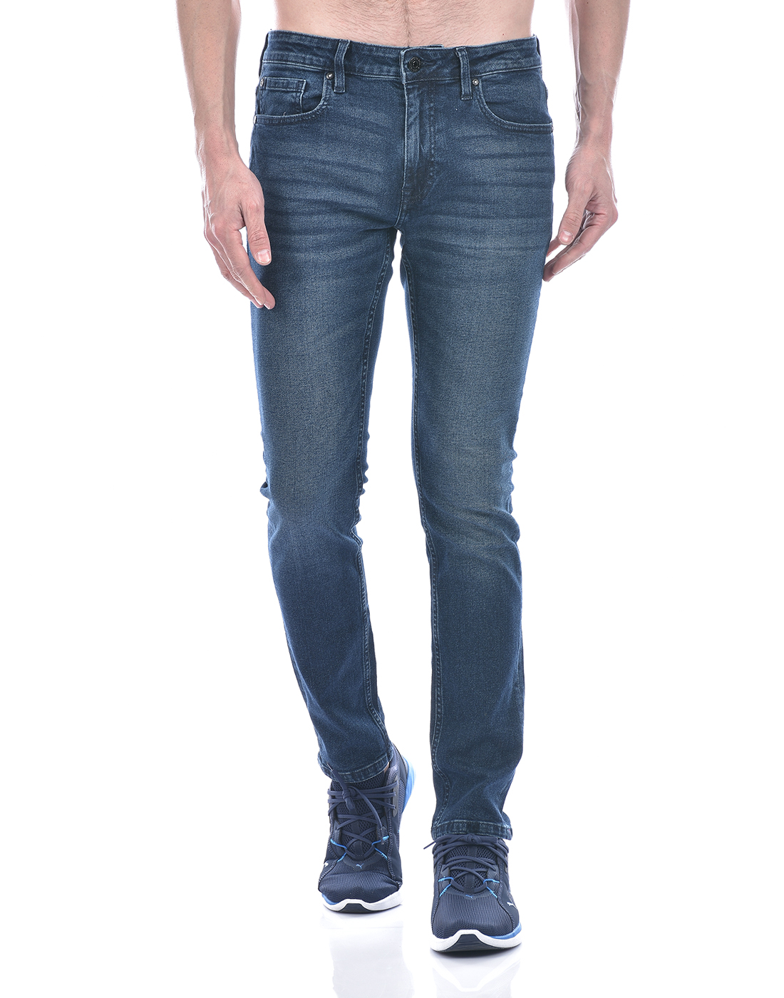 Jack & Jones Men Solid Dark Blue Jeans