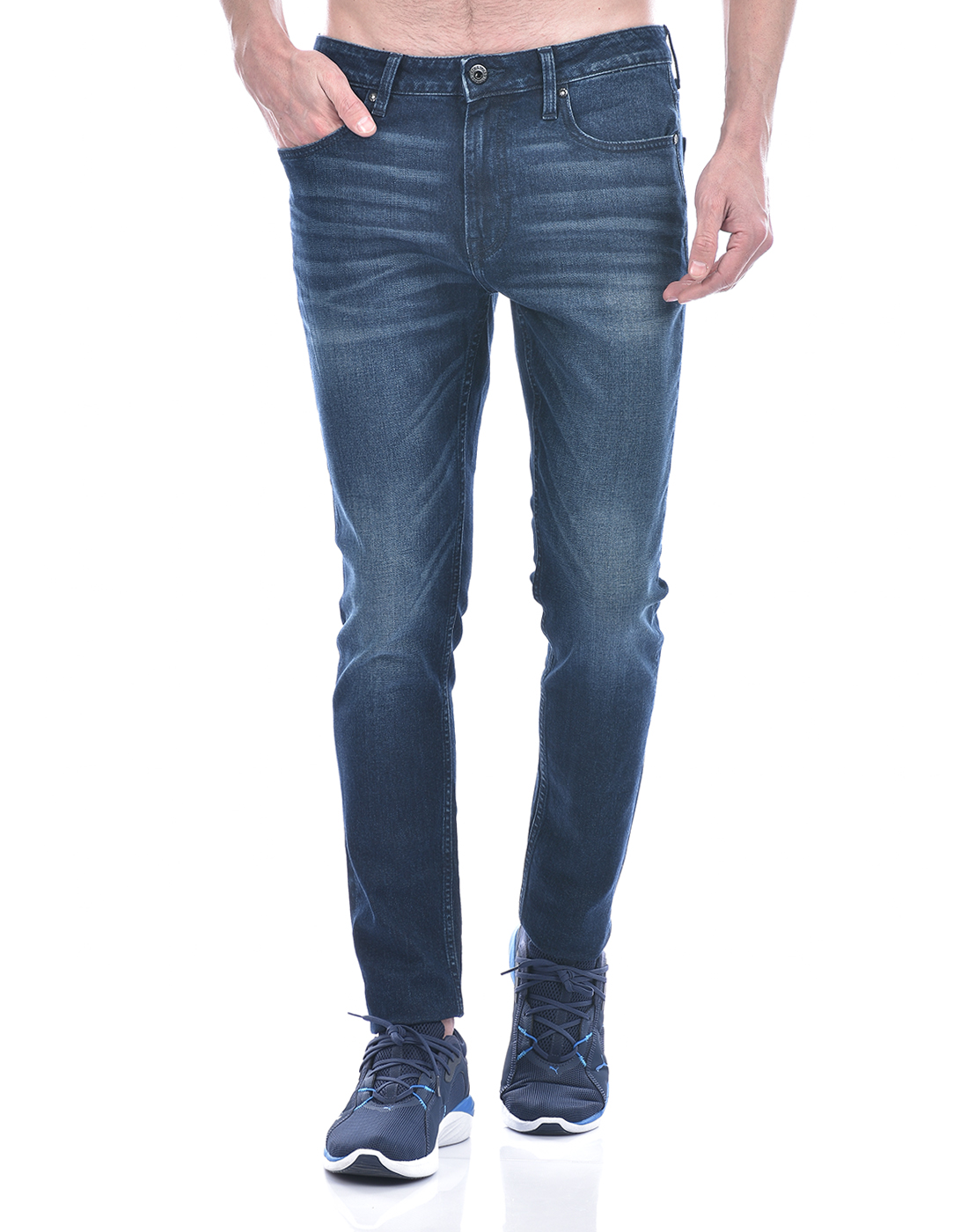 Jack & Jones Men Solid Dark Blue Jeans