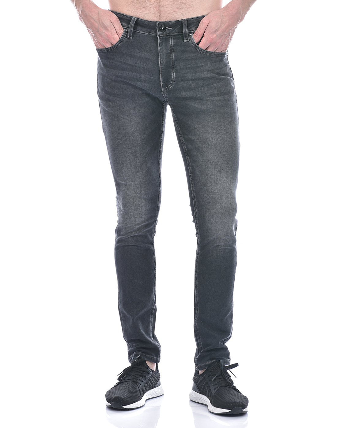Jack & Jones Men Solid Grey Jeans