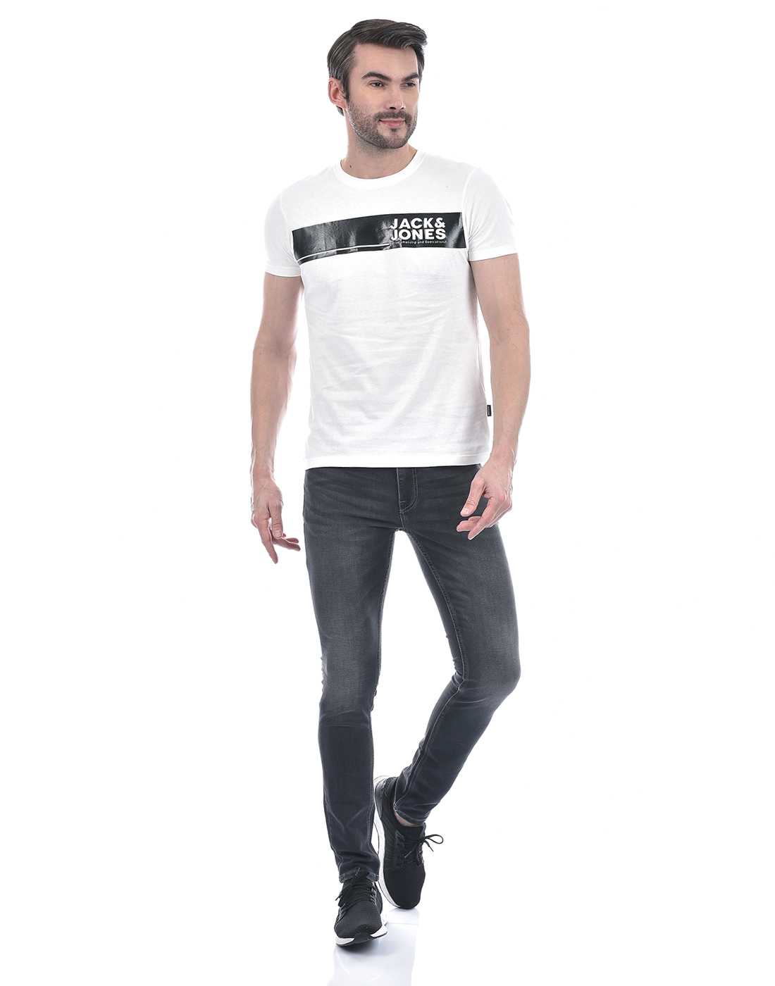 Jack & Jones Men Solid Grey Jeans