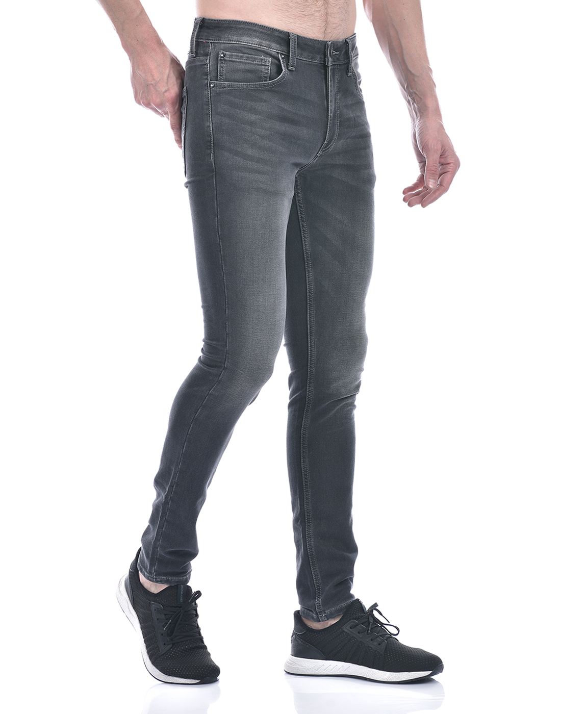 Jack & Jones Men Solid Grey Jeans