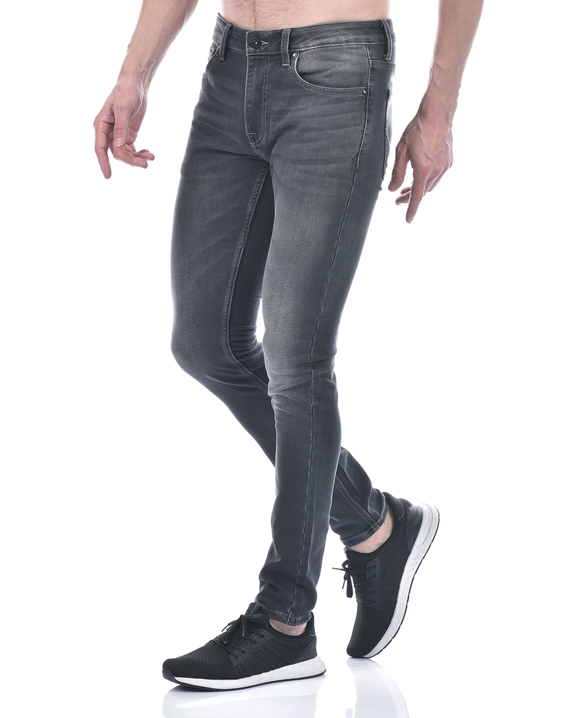 Jack & Jones Men Solid Grey Jeans