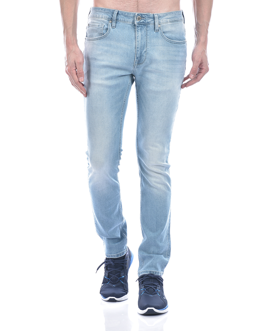 Jack & Jones Men Solid Light Blue Jeans