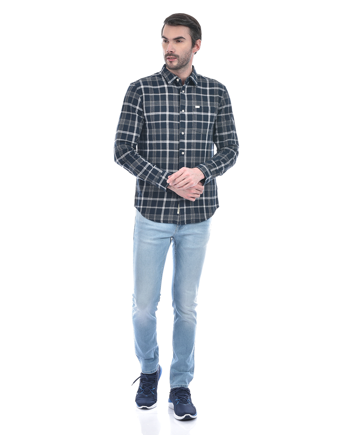 Jack & Jones Men Solid Light Blue Jeans