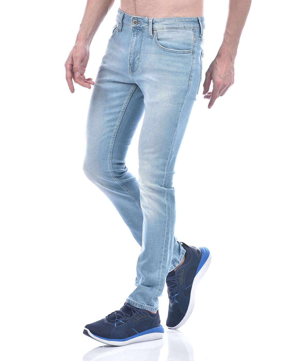 Jack & Jones Men Solid Light Blue Jeans