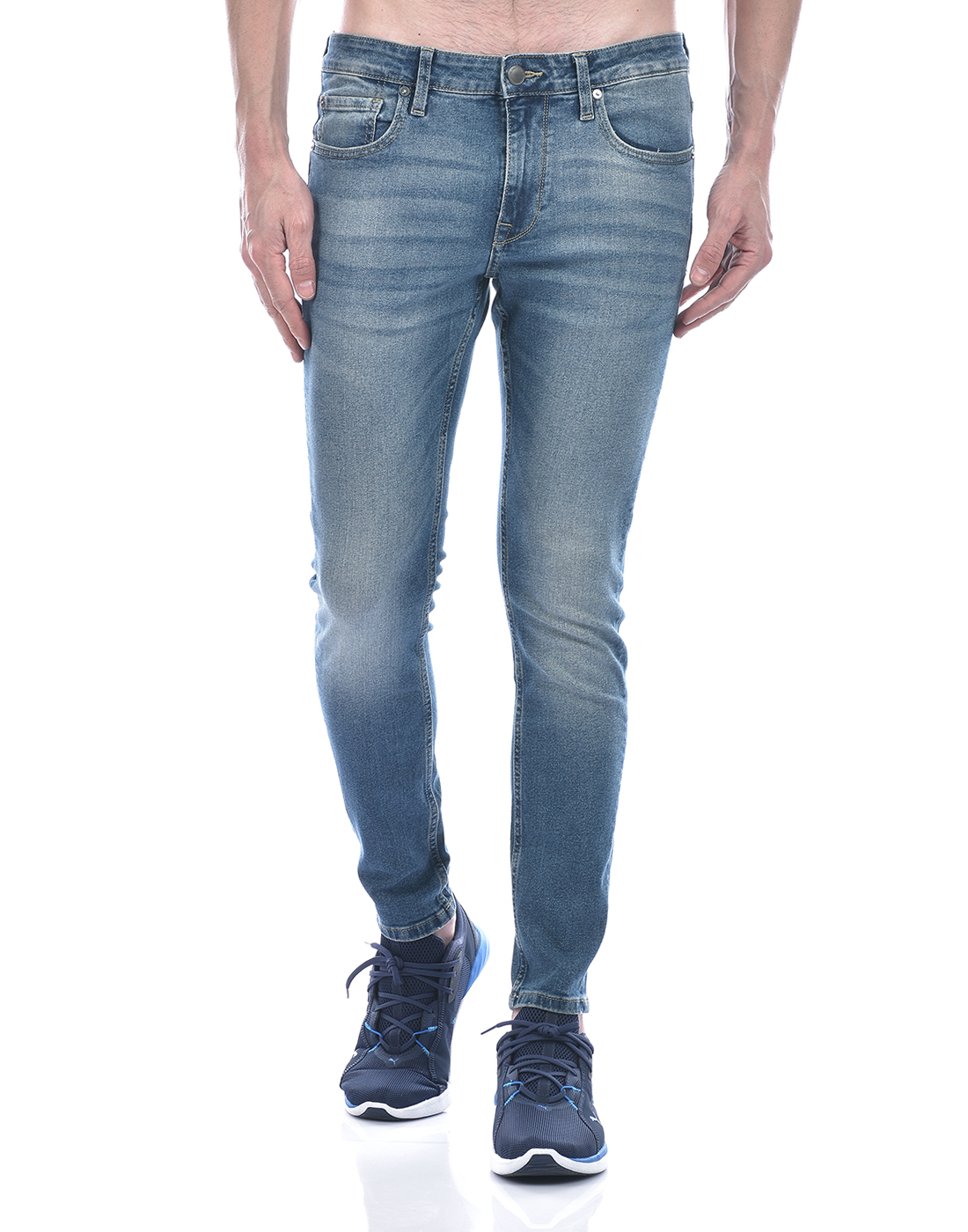 Jack & Jones Men Solid Light Blue Jeans