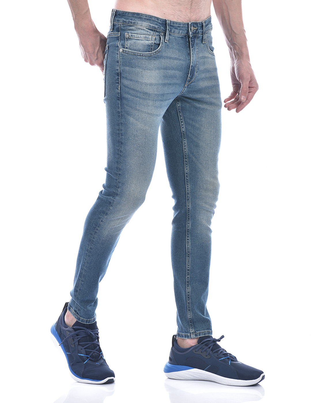Jack & Jones Men Solid Light Blue Jeans