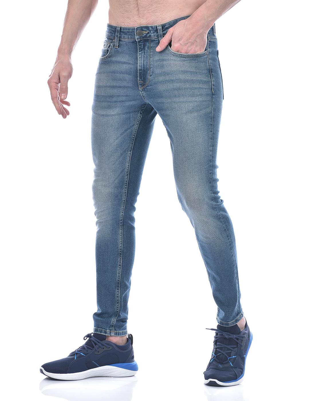 Jack & Jones Men Solid Light Blue Jeans