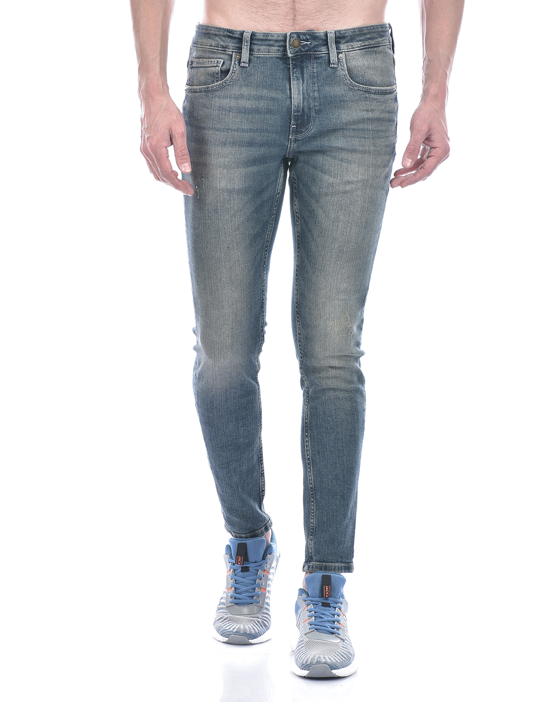Jack & Jones Men Solid Light Blue Jeans