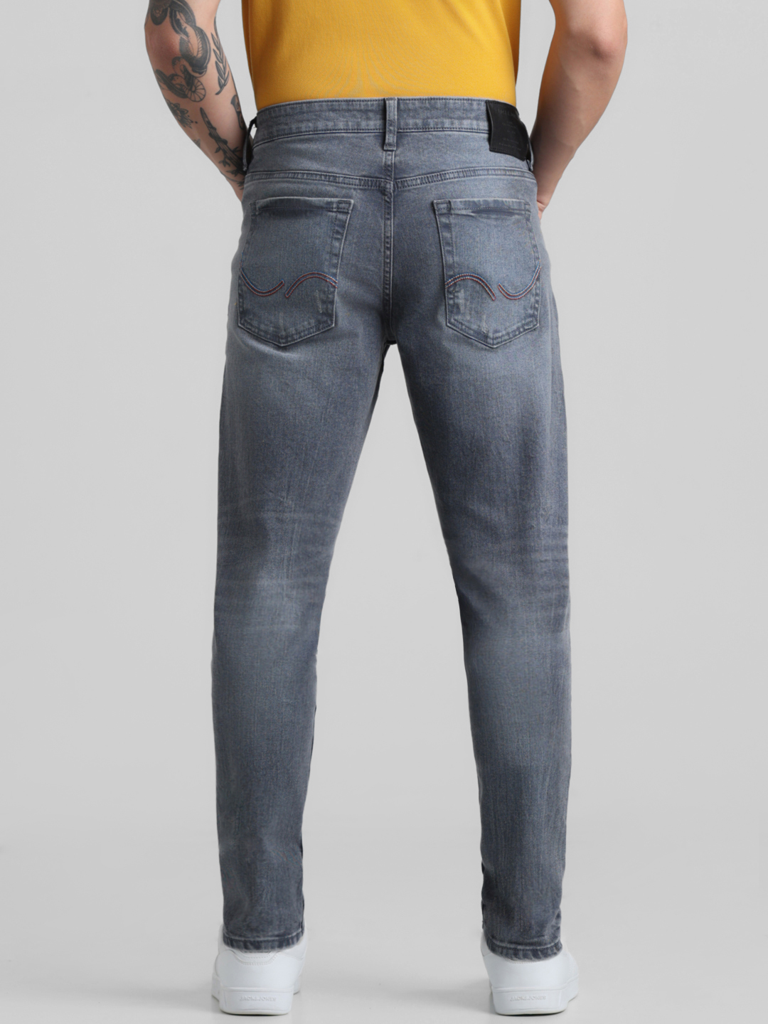 Jack & Jones Men Solid Grey Jeans