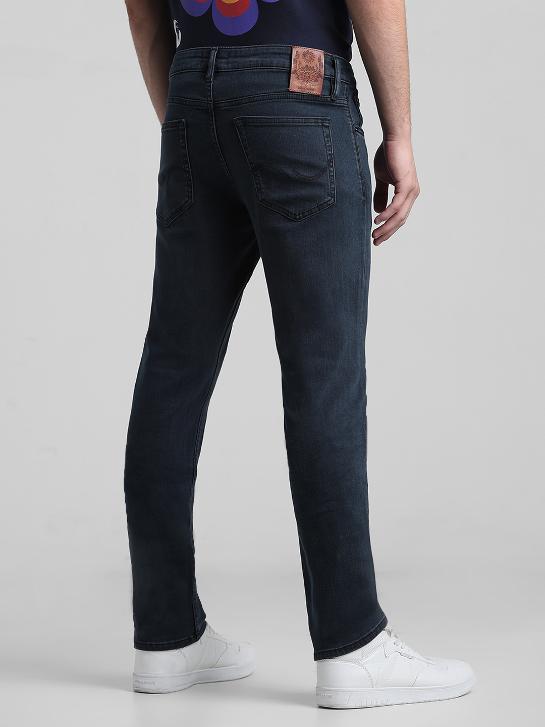 Jack & Jones Men Solid Dark Blue Jeans