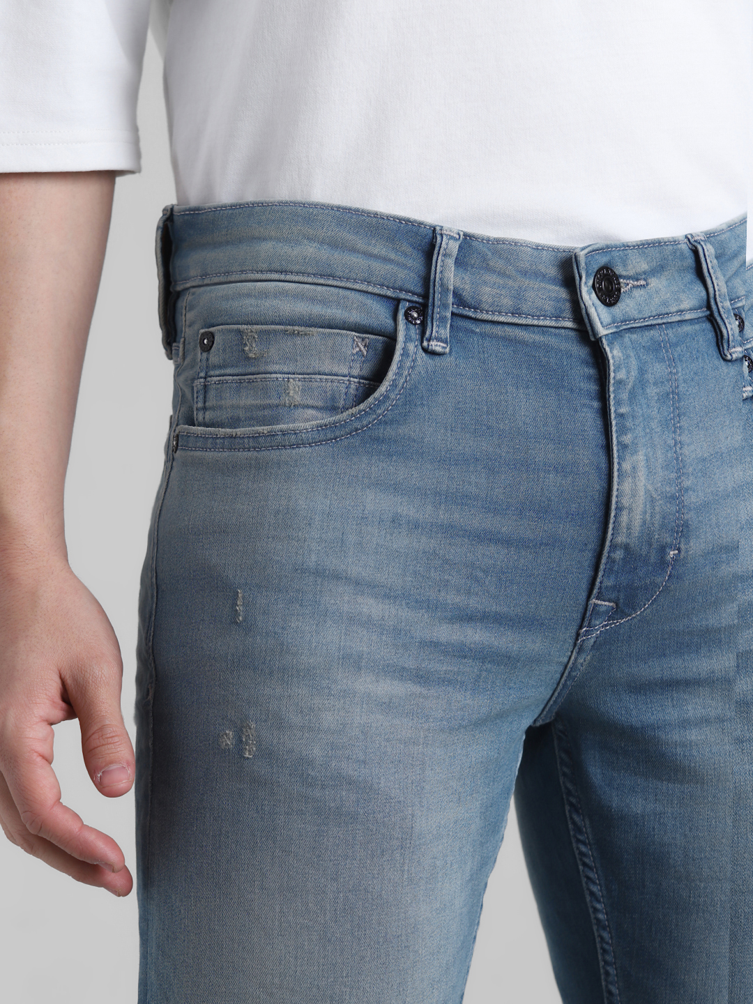 Jack & Jones Men Solid Blue Jeans