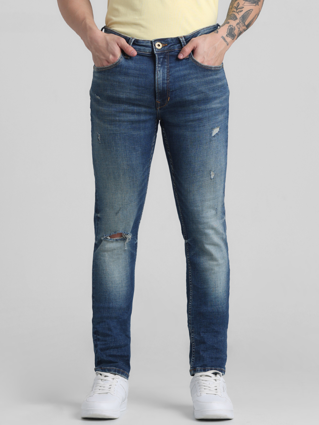 Jack & Jones Men Solid Blue Jeans