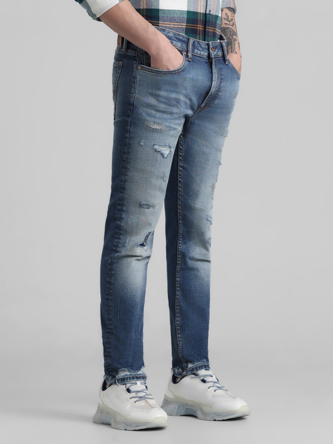 Jack & Jones Men Solid Blue Jeans