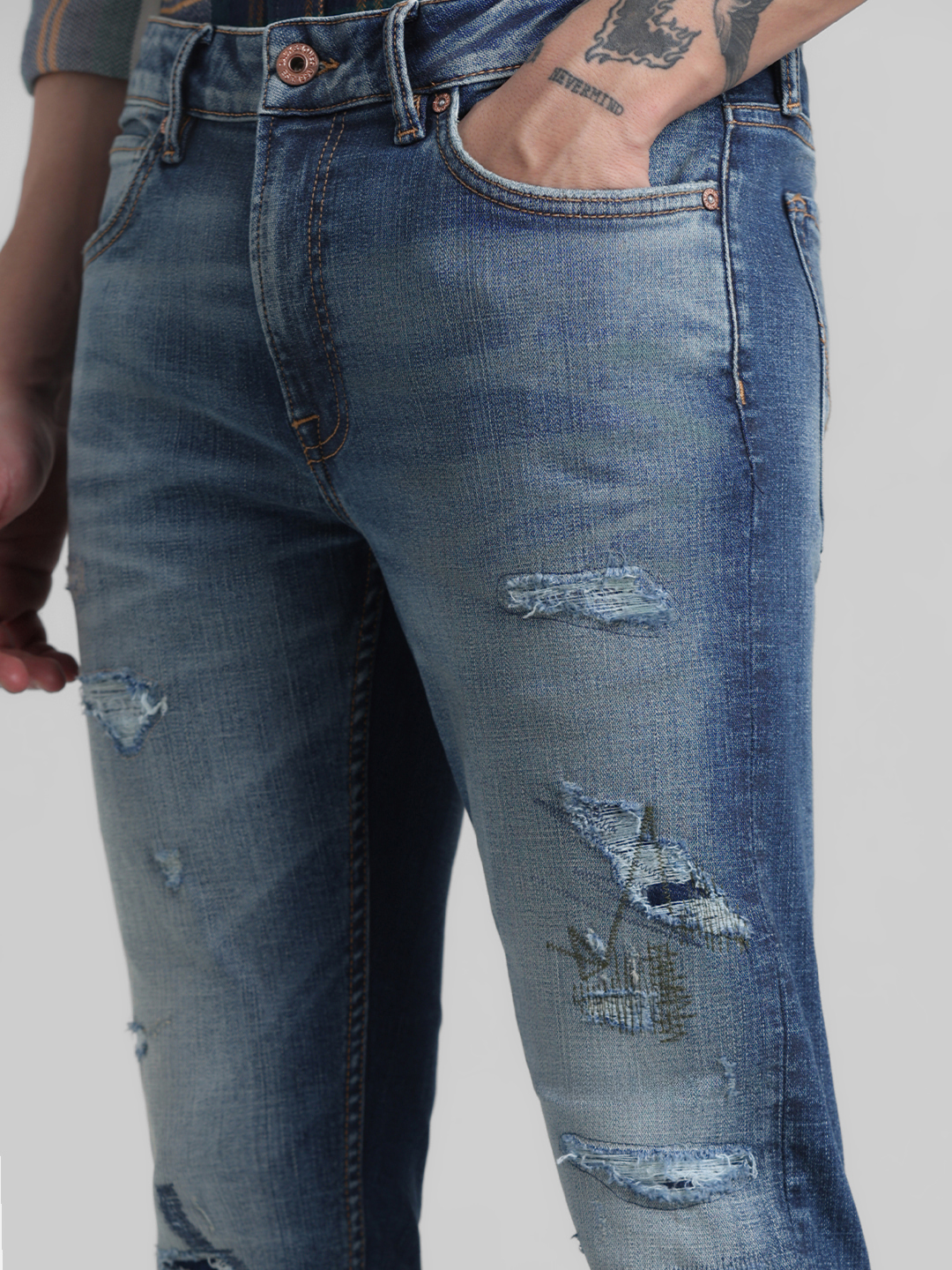 Jack & Jones Men Solid Blue Jeans