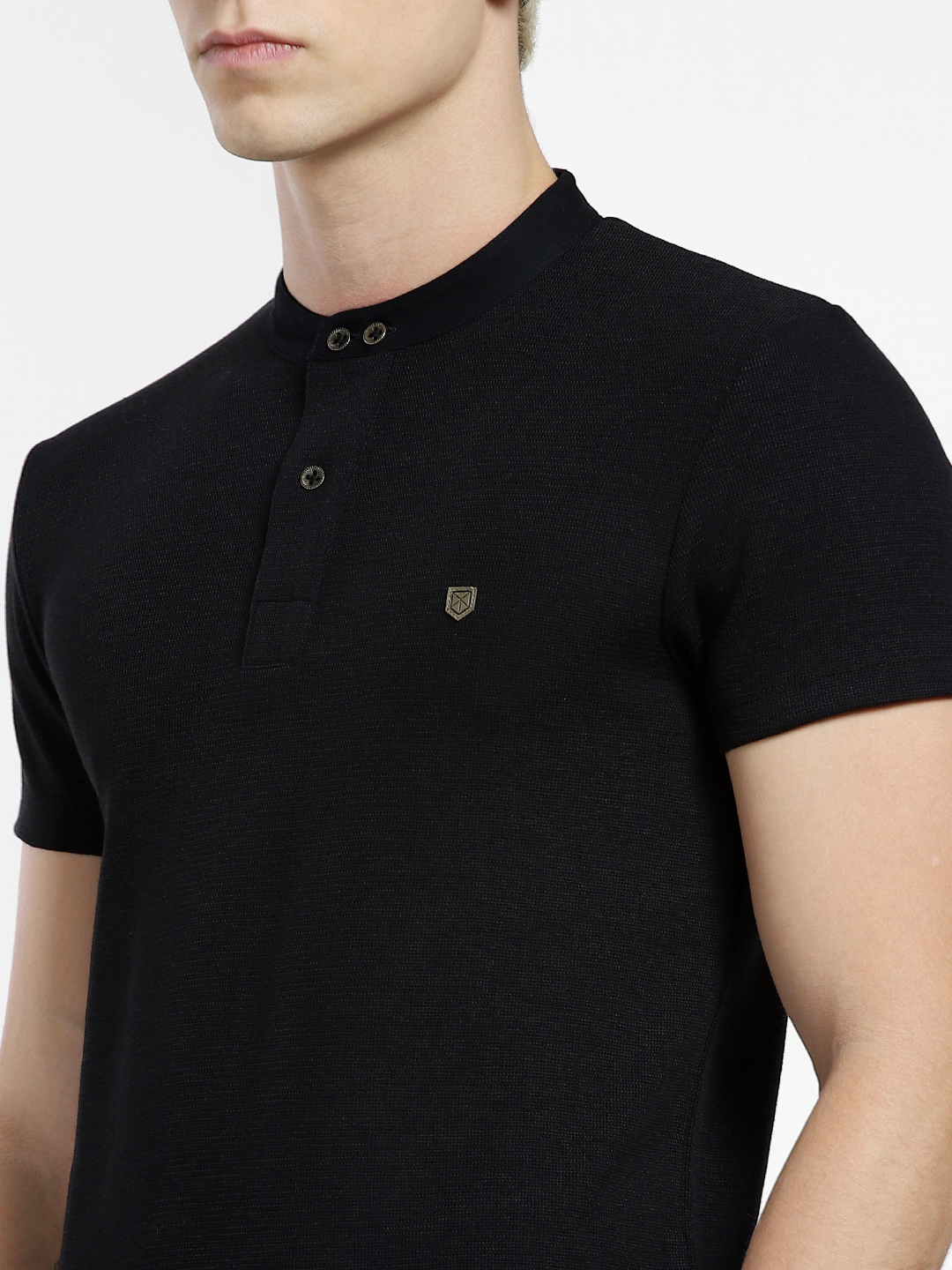 Jack & Jones Men Solid Black T-Shirt
