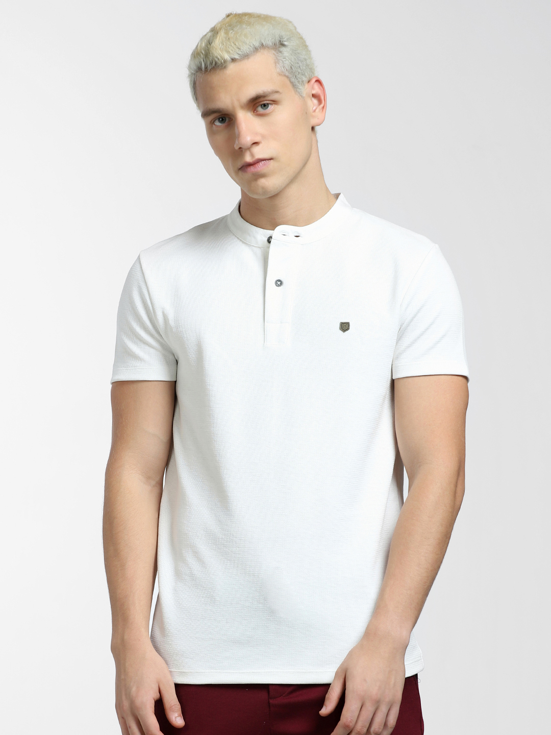Jack & Jones Men Solid White T-Shirt