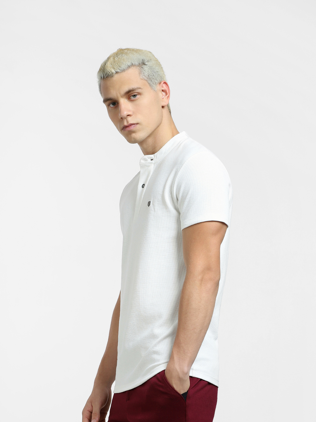 Jack & Jones Men Solid White T-Shirt