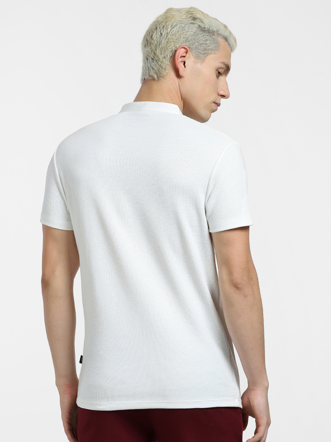 Jack & Jones Men Solid White T-Shirt