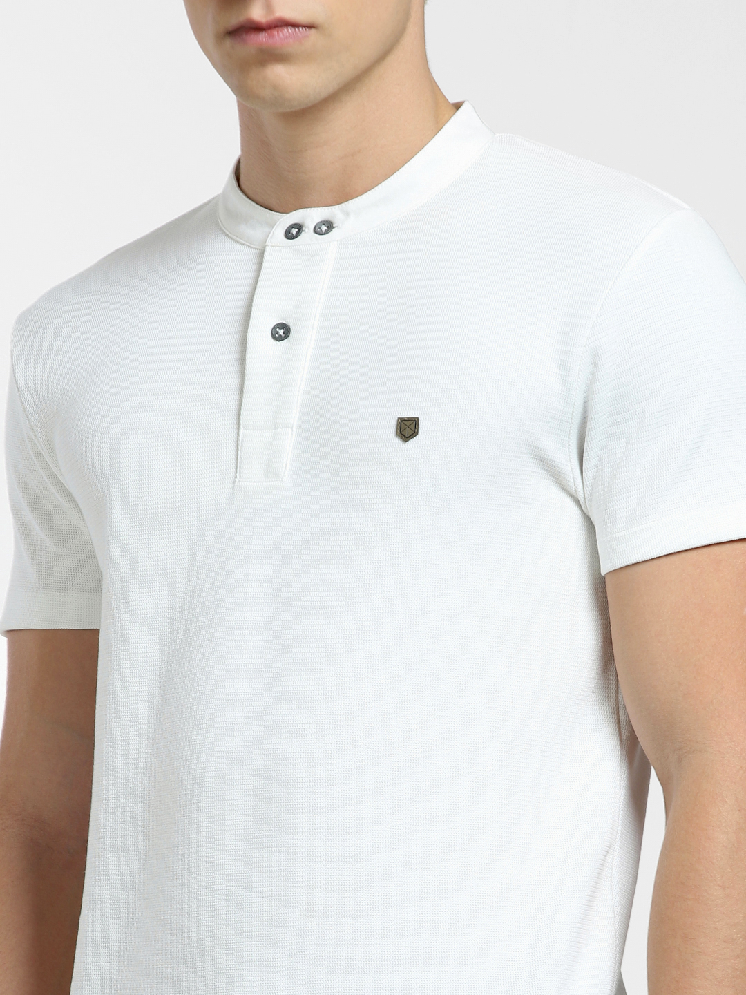 Jack & Jones Men Solid White T-Shirt