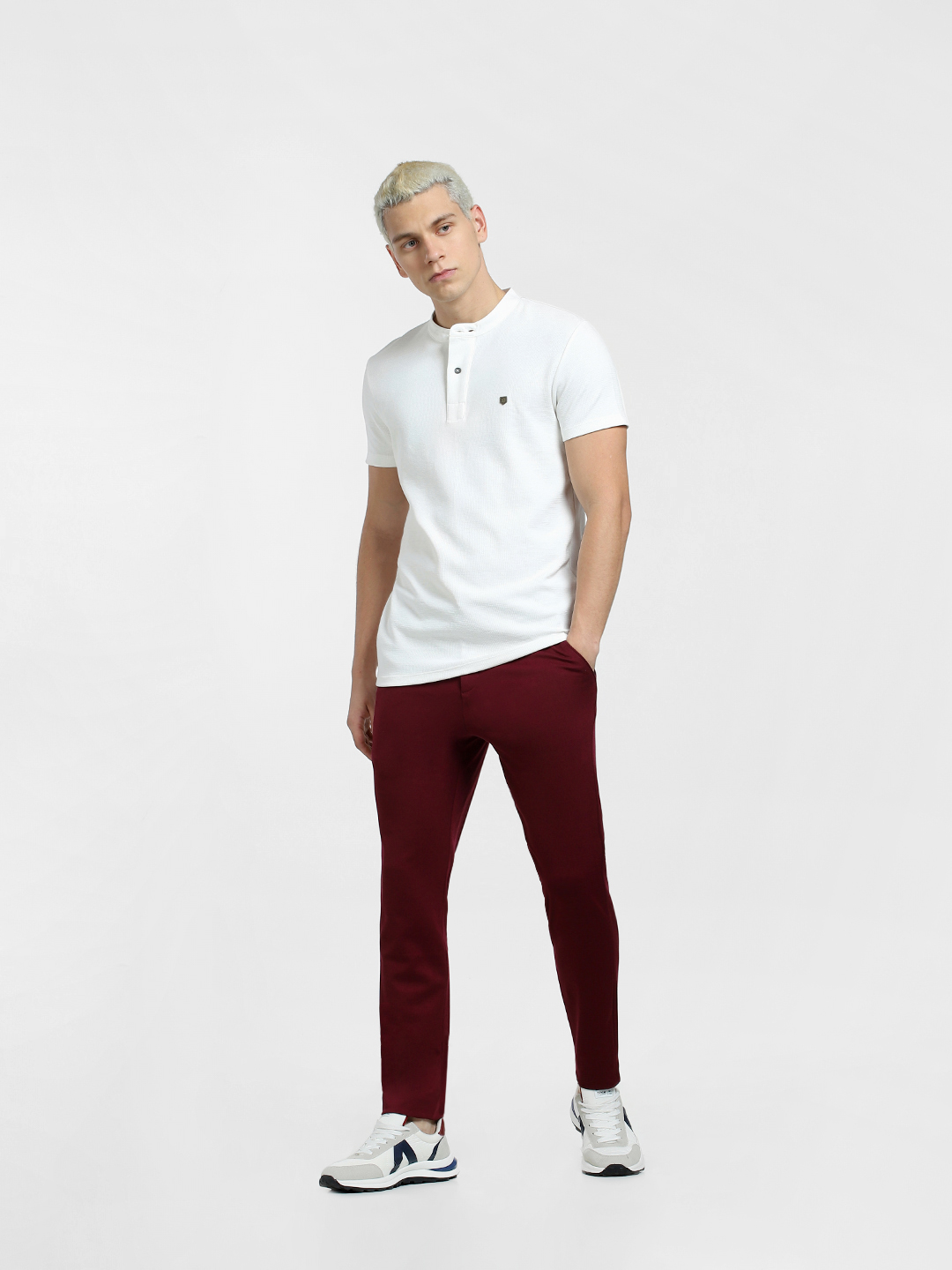 Jack & Jones Men Solid White T-Shirt