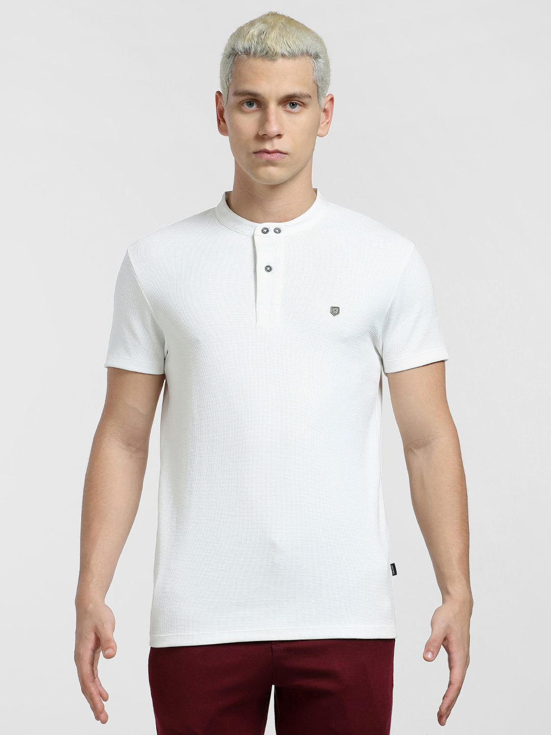 Jack & Jones Men Solid White T-Shirt