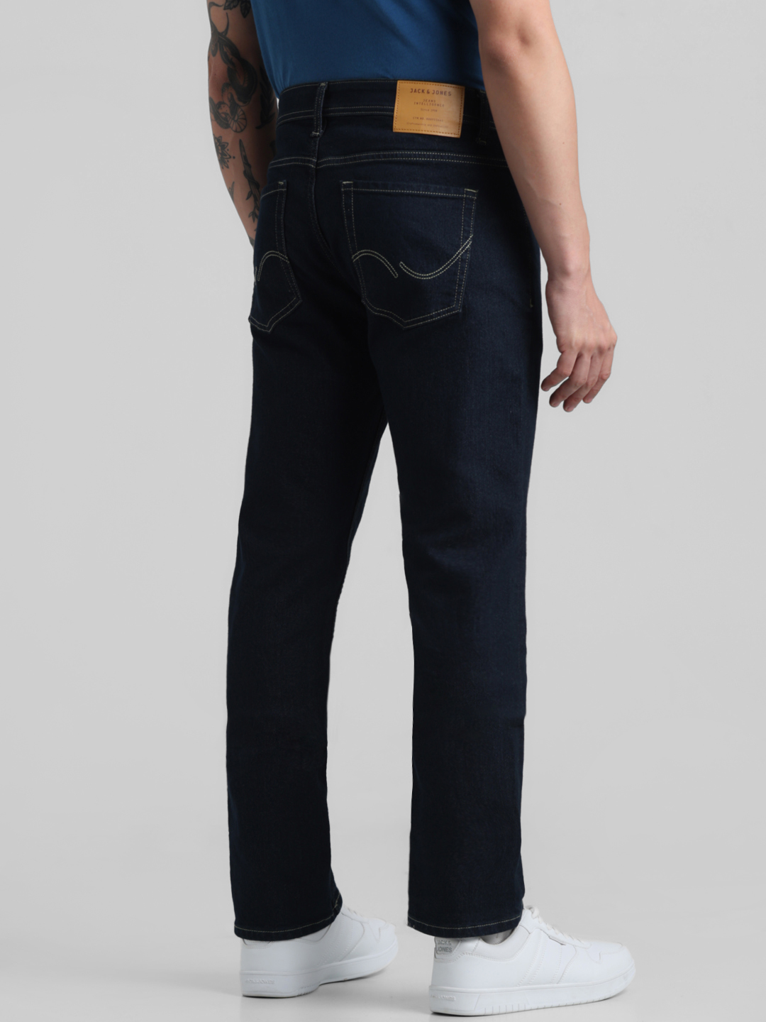 Jack & Jones Men Solid Dark Blue Jeans