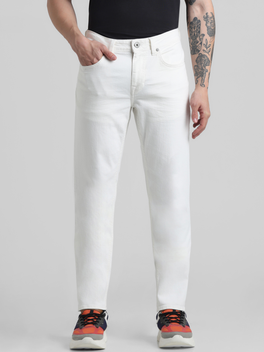 Jack & Jones Men Solid White Jeans