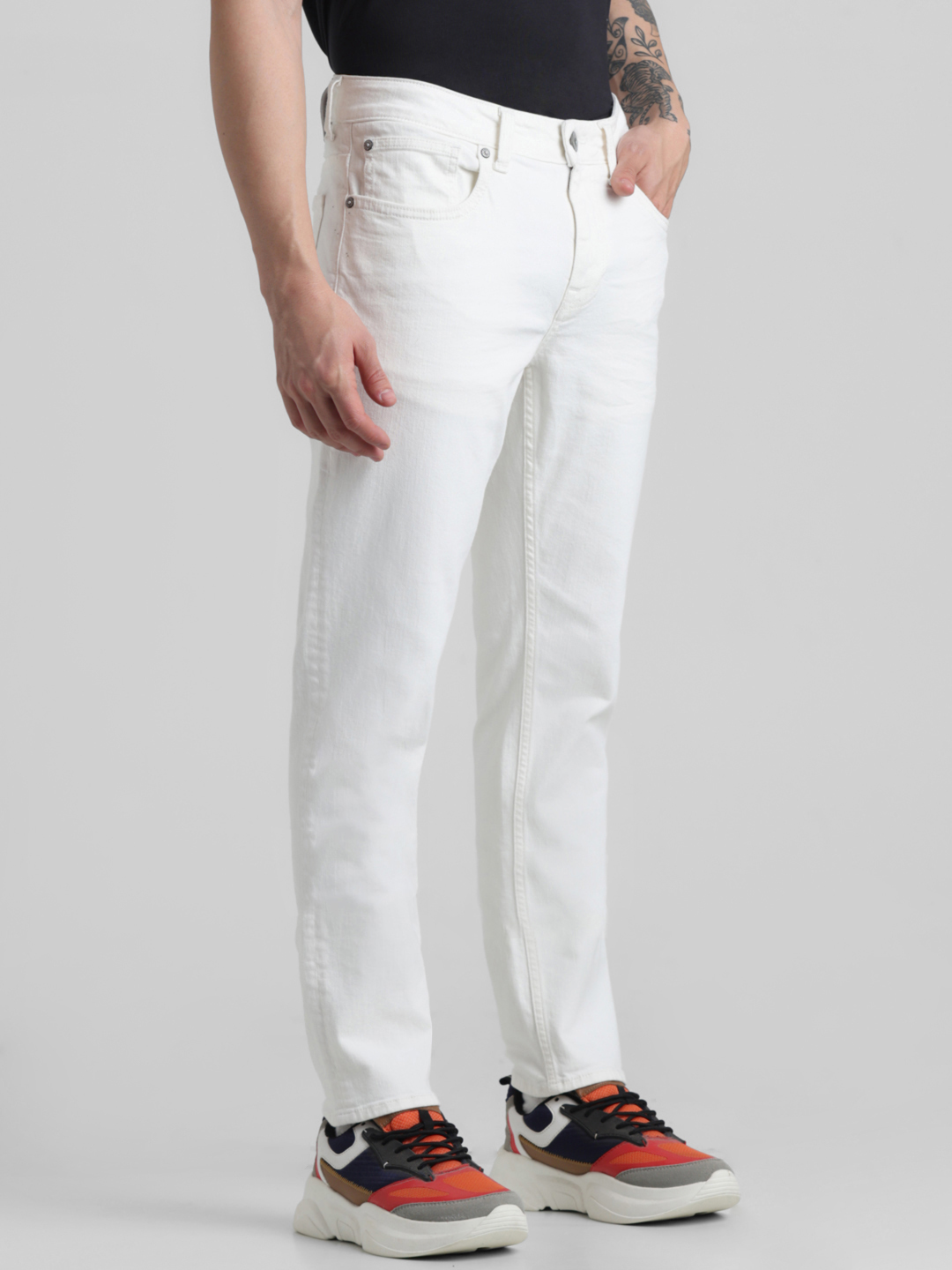 Jack & Jones Men Solid White Jeans