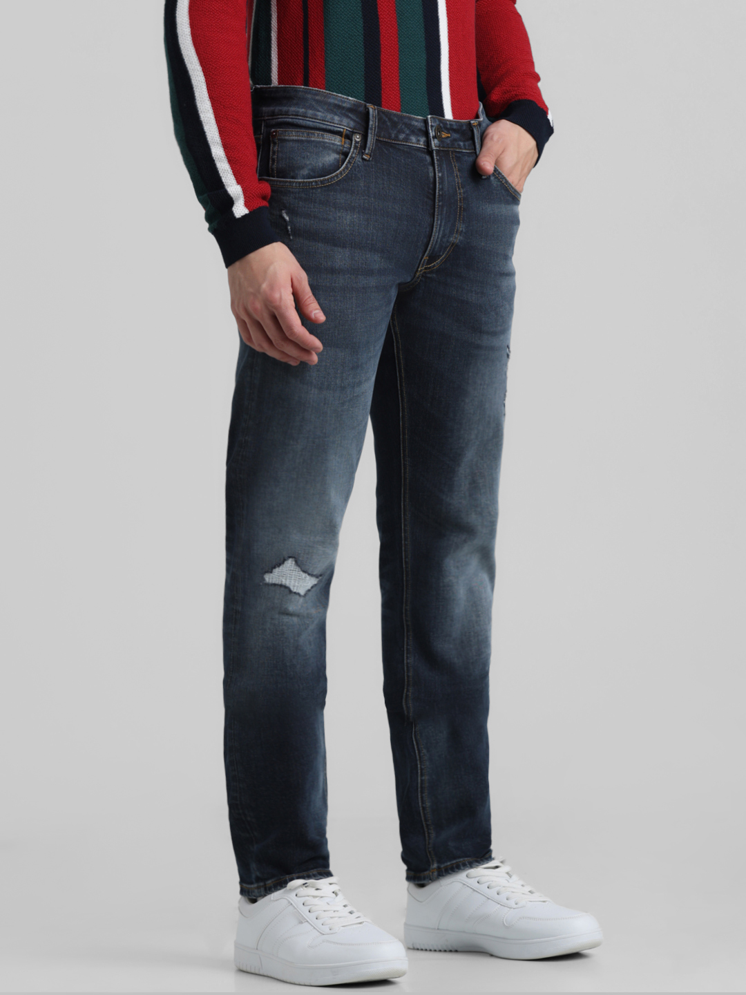 Jack & Jones Men Solid Dark Blue Jeans