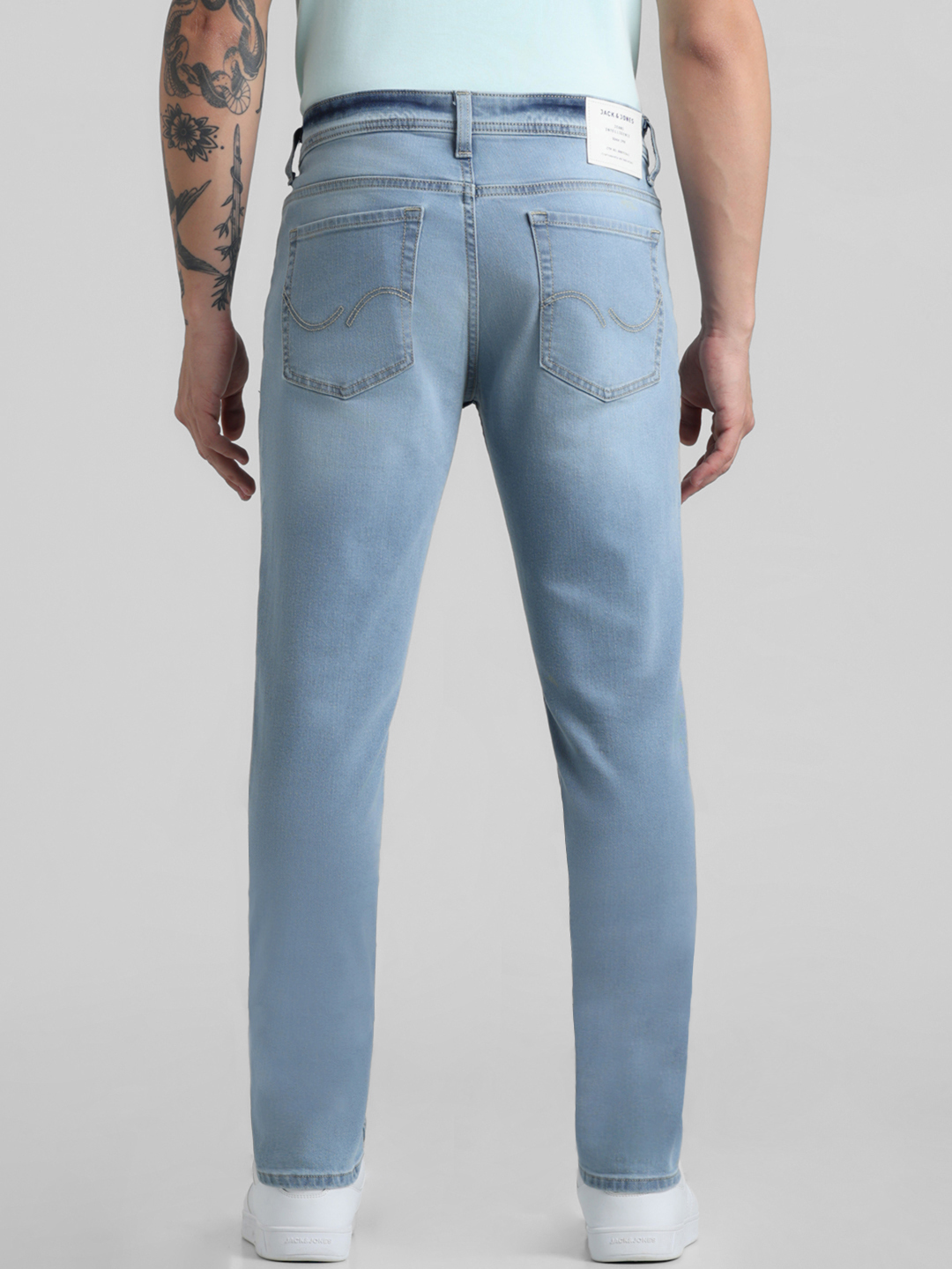 Jack & Jones Men Solid Light Blue Jeans