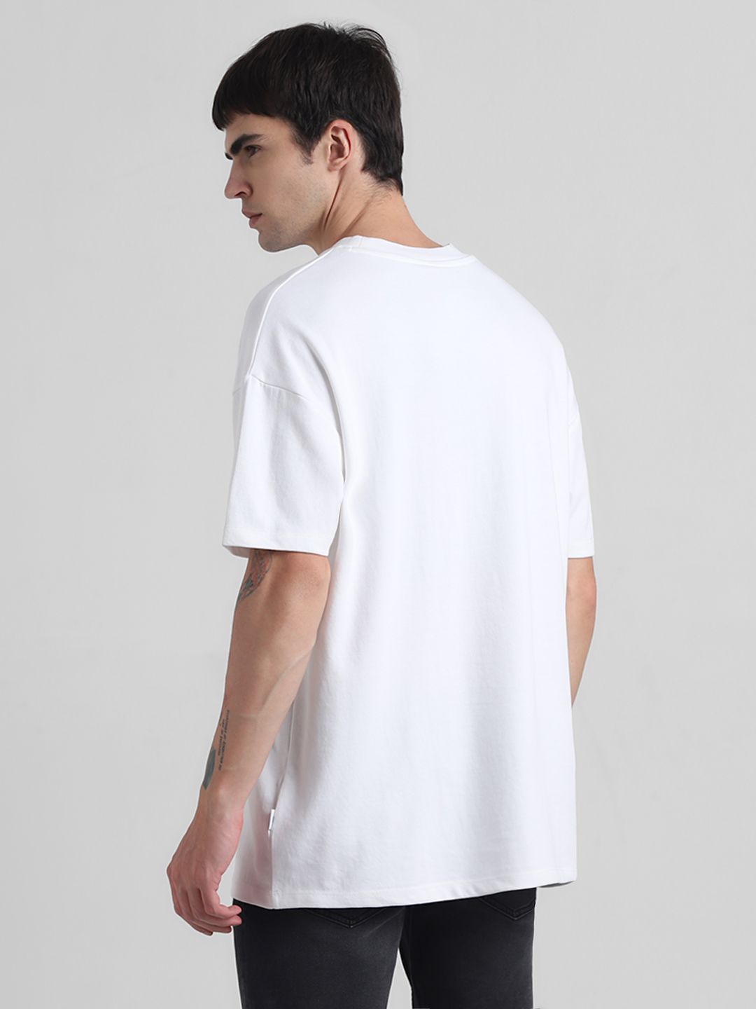 Jack & Jones Men Solid White T-Shirt