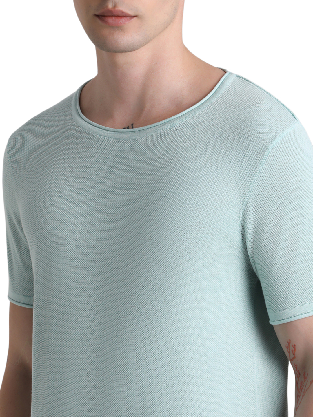 Jack & Jones Men's Short Sleeve Regular Fit Blue Round Neck T-Shirt