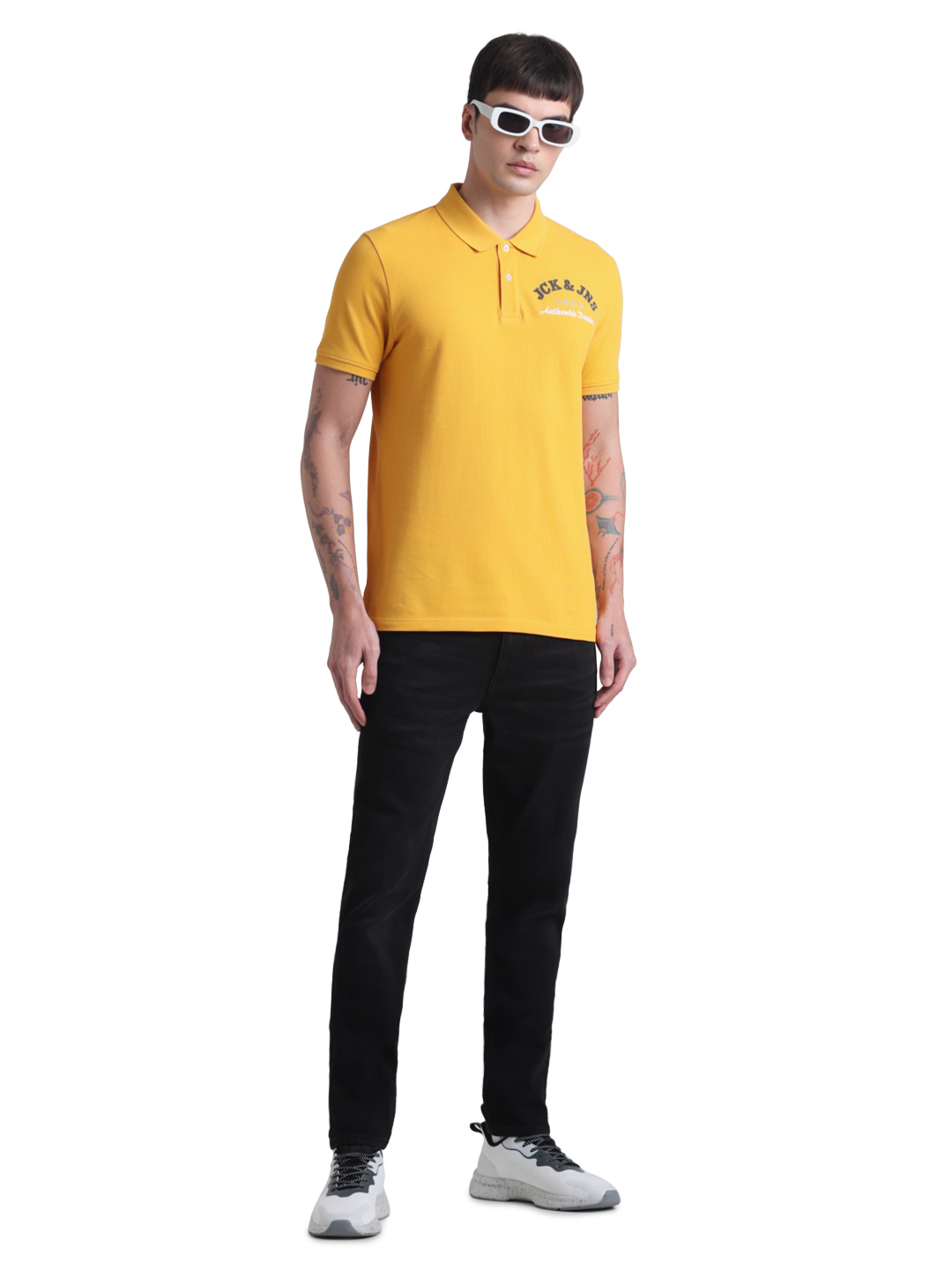 Jack & Jones Men's Regular Fit Solid Black Jeans