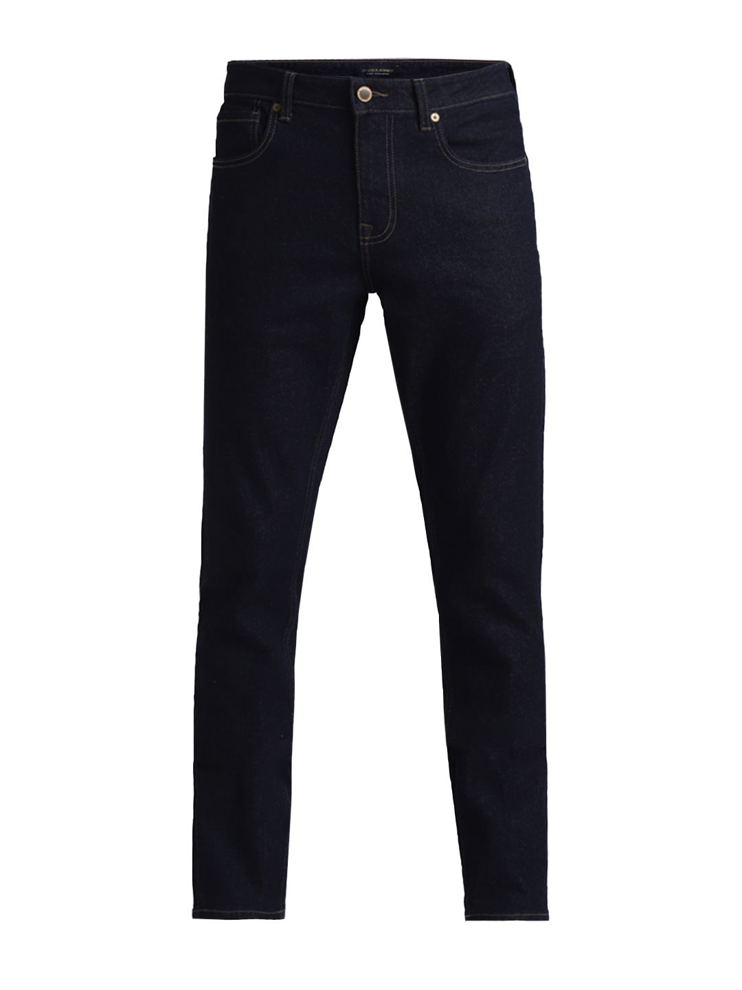 Jack & Jones Men's Regular Fit Solid Dark Blue Jeans