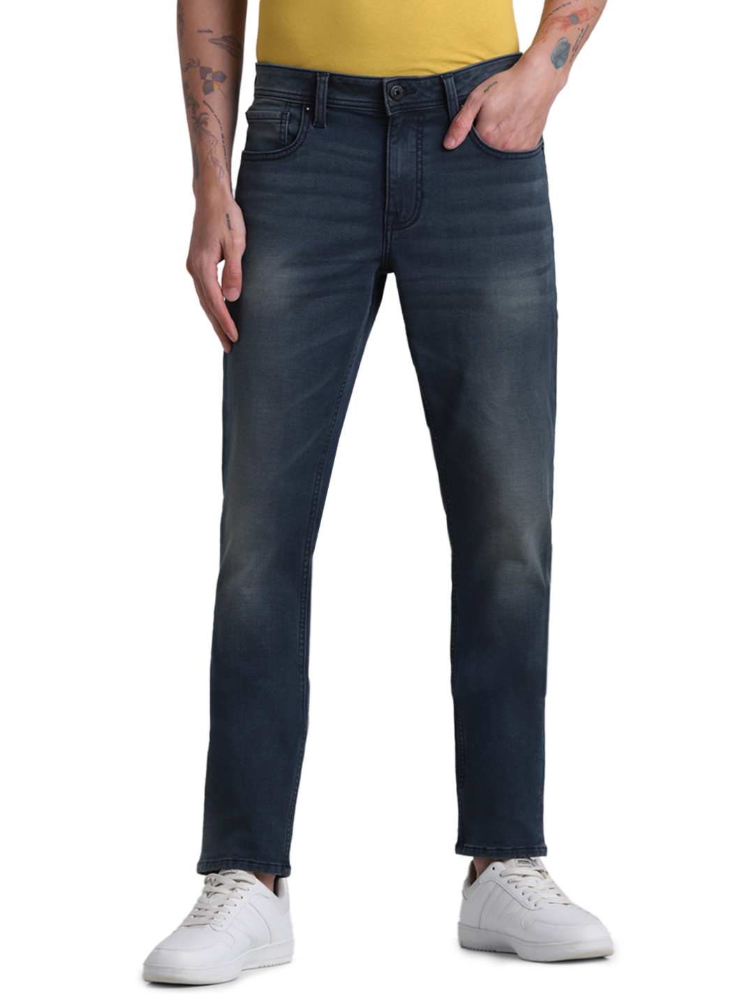 Jack & Jones Men Solid Dark Blue Jeans