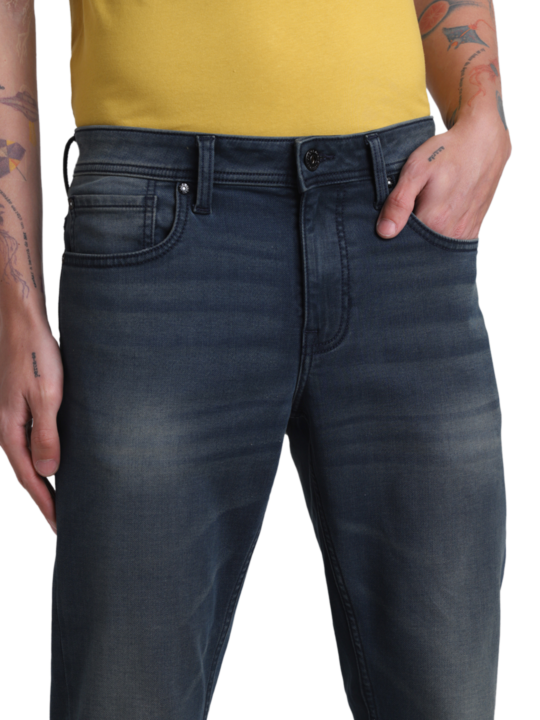 Jack & Jones Men Solid Dark Blue Jeans