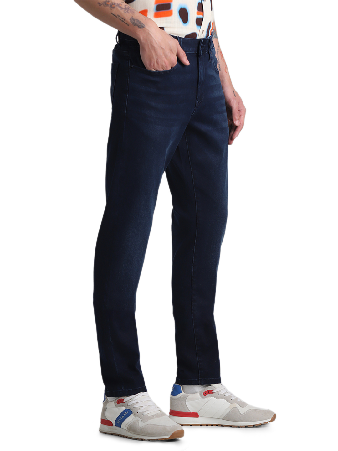 Jack & Jones Men Solid Dark Blue Jeans
