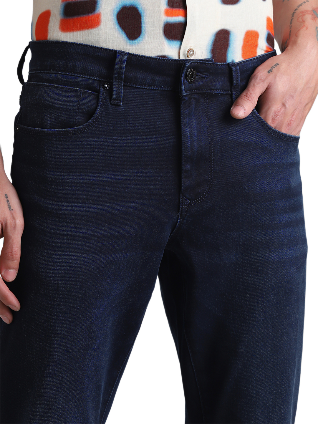 Jack & Jones Men Solid Dark Blue Jeans