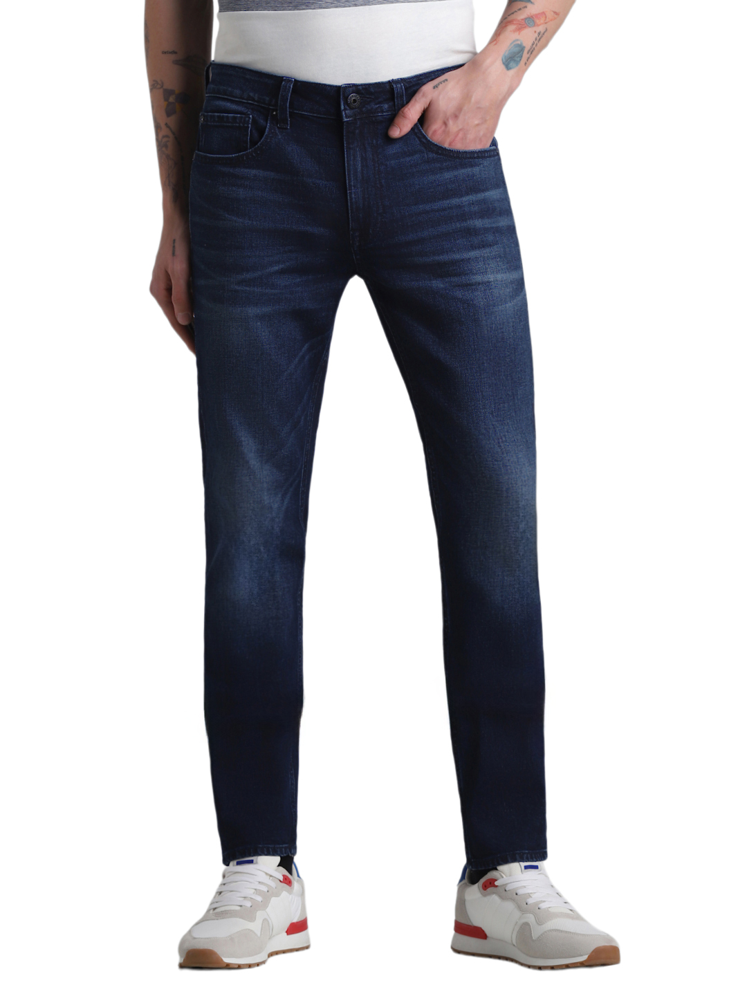 Jack & Jones Men Solid Dark Blue Jeans