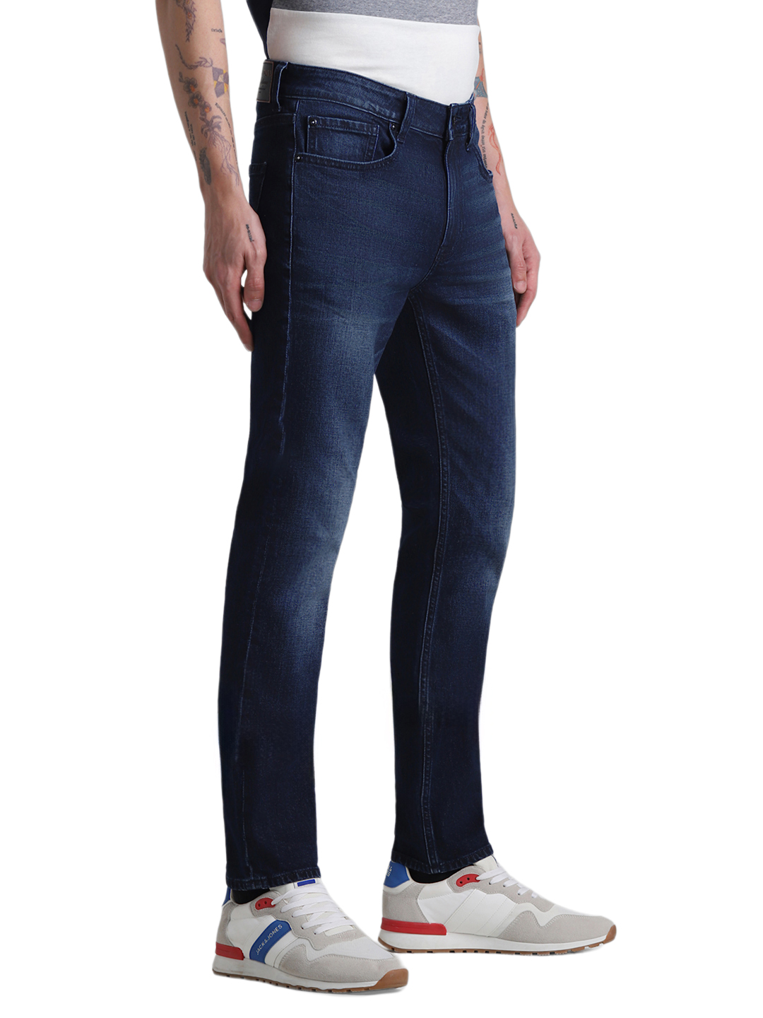 Jack & Jones Men Solid Dark Blue Jeans