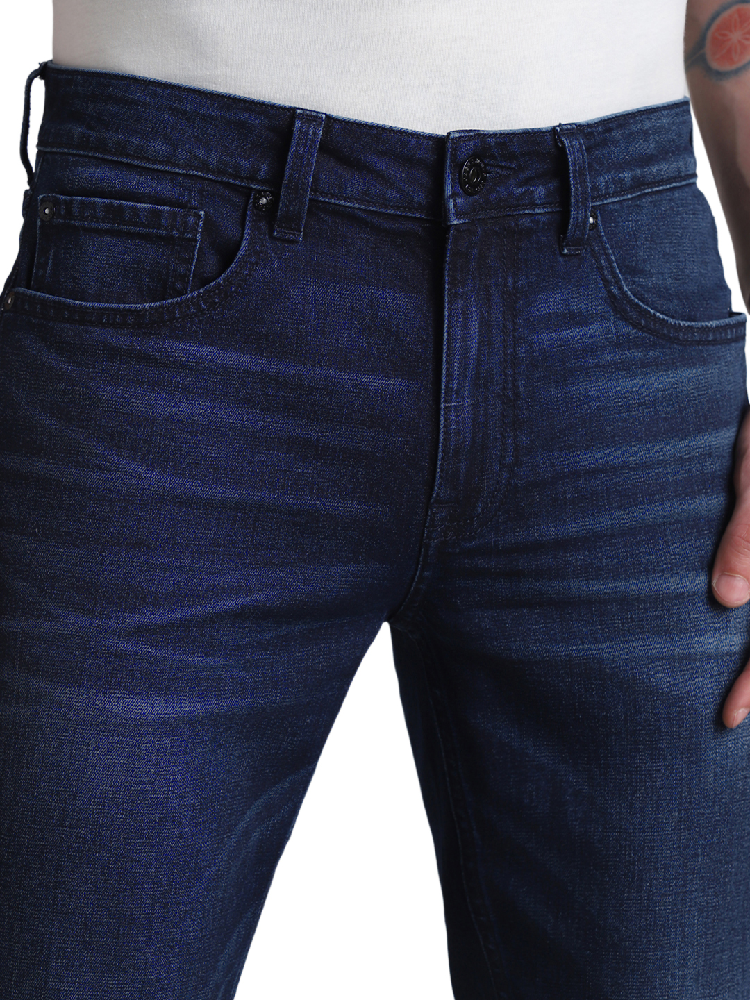 Jack & Jones Men Solid Dark Blue Jeans
