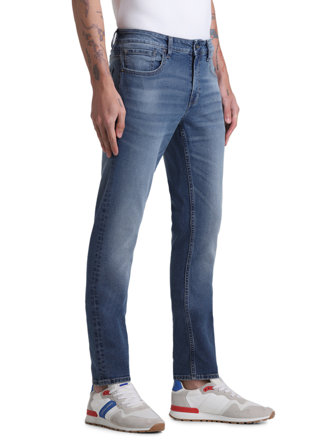 Jack & Jones Men Solid Light Blue Jeans