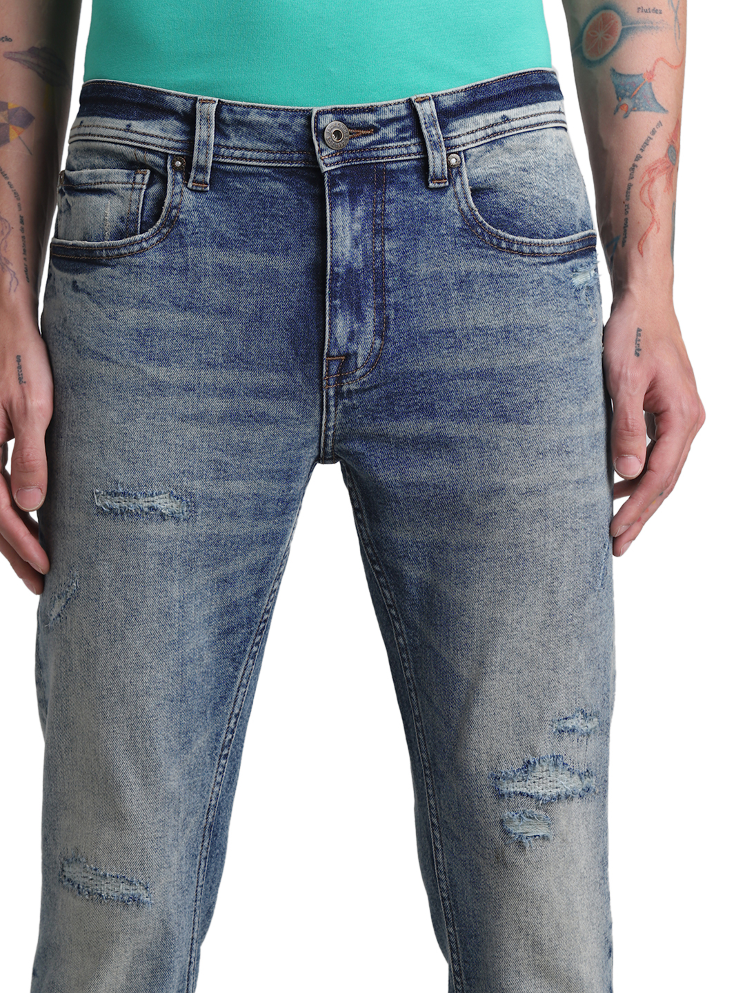 Jack & Jones Men Solid Blue Jeans