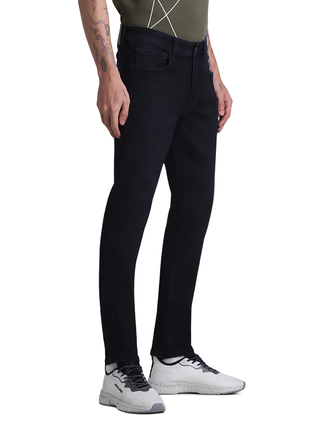 Jack & Jones Men Solid Dark Blue Jeans