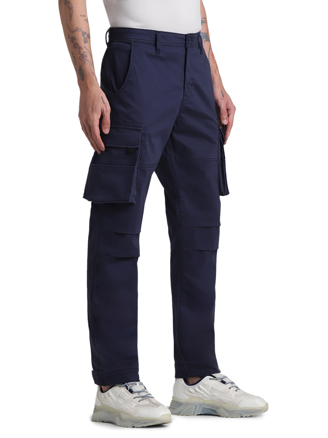 Jack & Jones Men Solid Dark Blue Pant