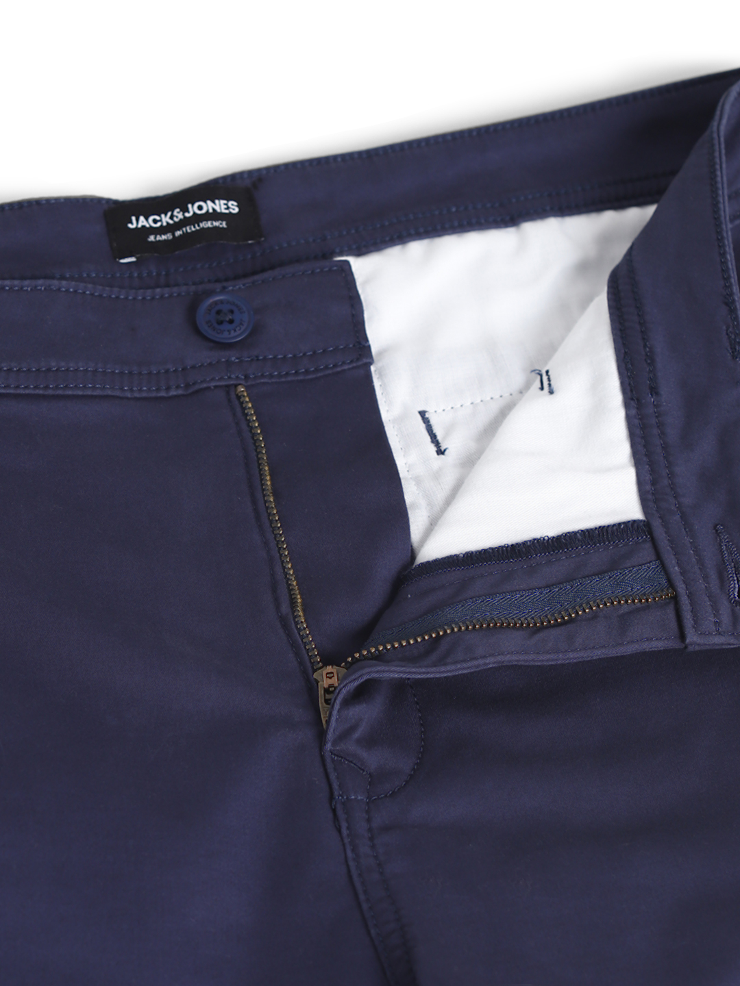 Jack & Jones Men's Regular Fit Solid Dark Blue Cargo Pants